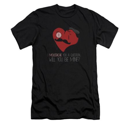Valentine's Day Shirt Slim Fit V Neck Popping The Question Black Tee T-Shirt