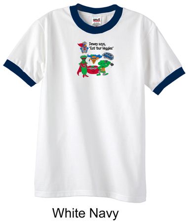 Vegan Shirt - Dewey Says Ringer Shirt Eat Your Veggies