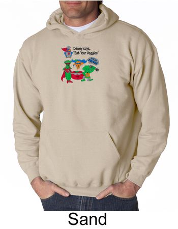 Vegan Sweatshirt - Dewey Says Hoodie Eat Your Veggies Adult Hoody