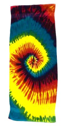 Vintage Beach Towel - Tie Dye Reactive Rainbow Retro