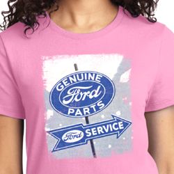 Vintage Sign Genuine Ford Parts Ladies Shirts