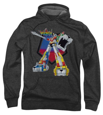 Voltron Hoodie Sweatshirt Blazing Sword Charcoal Adult Hoody