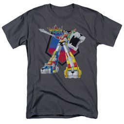 Voltron Shirt Blazing Sword Adult Charcoal Tee T-Shirt