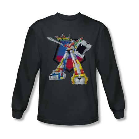 Voltron Shirt Blazing Sword Long Sleeve Charcoal Tee T-Shirt