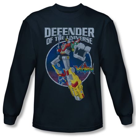 Voltron Shirt Defender Long Sleeve Navy Blue Tee T-Shirt