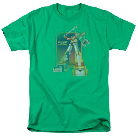 Voltron Shirt Distressed Defender Adult Kelly Green Tee T-Shirt