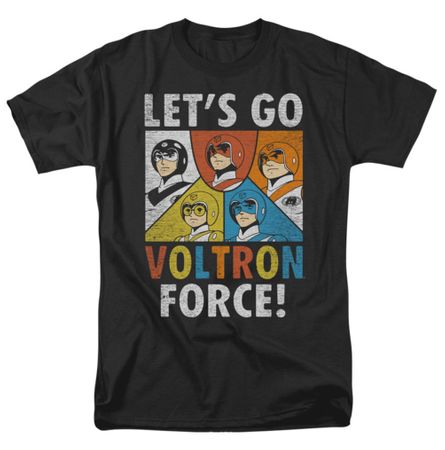 Voltron Shirt Force Adult Black Tee T-Shirt