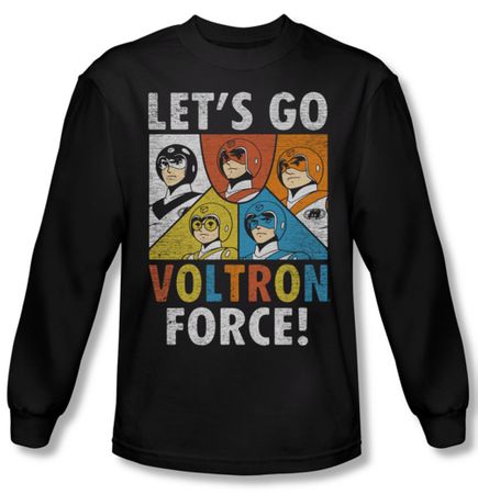 Voltron Shirt Force Long Sleeve Black Tee T-Shirt