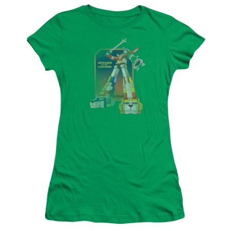 Voltron Shirt Juniors Distressed Defender Kelly Green Tee T-Shirt