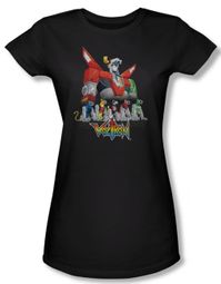 Voltron Shirt Juniors Lions Black Tee T-Shirt