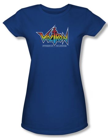 Voltron Shirt Juniors Logo Royal Blue Tee T-Shirt