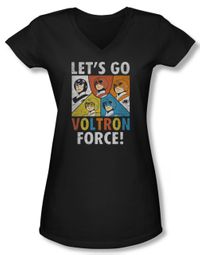 Voltron Shirt Juniors V Neck Force Black Tee Shirt Voltron Shirt Juniors V Neck Force Black Tee Shirt