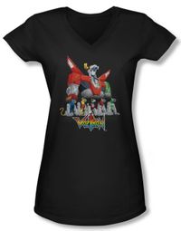 Voltron Shirt Juniors V Neck Lions Black Tee Shirt