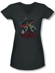 Voltron Shirt Juniors V Neck Roar Charcoal Tee Shirt