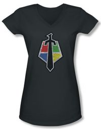 Voltron Shirt Juniors V Neck Sigil Charcoal Tee Shirt
