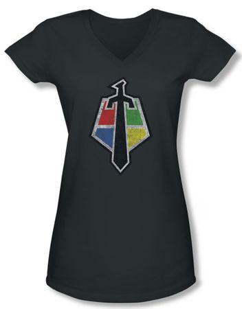 Voltron Shirt Juniors V Neck Sigil Charcoal Tee Shirt