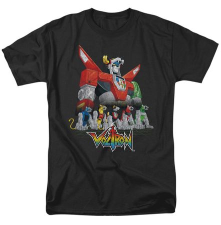Voltron Shirt Lions Adult Black Tee T-Shirt
