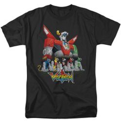 Voltron Shirt Lions Adult Black Tee T-Shirt