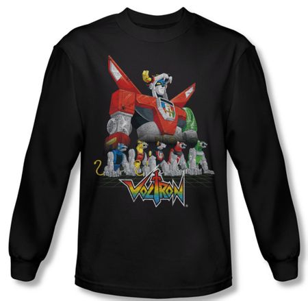 Voltron Shirt Lions Long Sleeve Black Tee T-Shirt