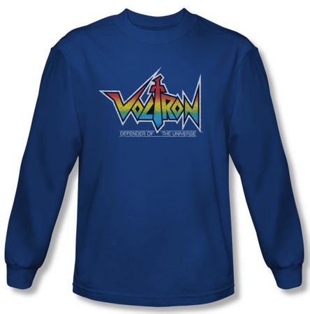 Voltron Shirt Logo Long Sleeve Royal Blue Tee T-Shirt