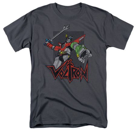 Voltron Shirt Roar Adult Charcoal Tee T-Shirt