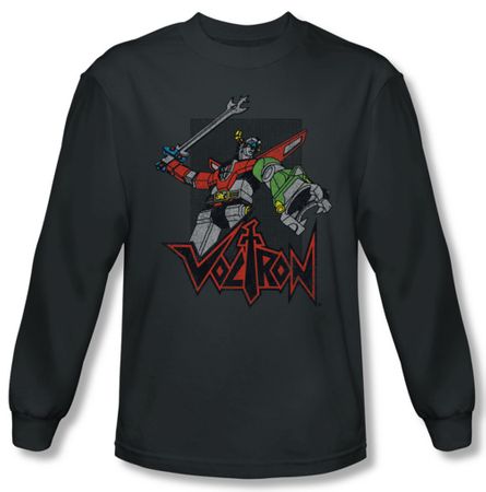 Voltron Shirt Roar Long Sleeve Charcoal Tee T-Shirt