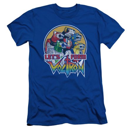 Voltron Shirt Slim Fit Let's Form Royal Blue Tee T-Shirt