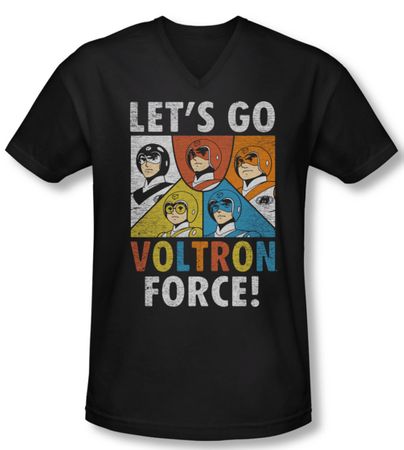 Voltron Shirt Slim Fit V Neck Force Black Tee Shirt