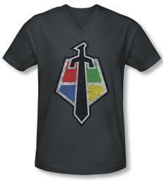 Voltron Shirt Slim Fit V Neck Sigil Charcoal Tee Shirt