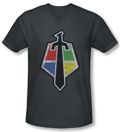 Voltron Shirt Slim Fit V Neck Sigil Charcoal Tee Shirt