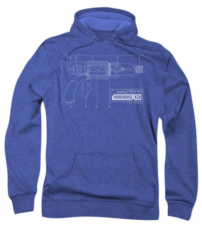 Warehouse 13 Hoodie Sweatshirt Tesla Gun Royal Blue Adult Hoody
