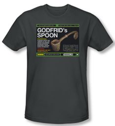 Warehouse 13 Shirt Godfrid Spoon Adult Charcoal Tee T-Shirt