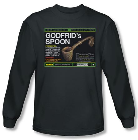 Warehouse 13 Shirt Godfrid Spoon Long Sleeve Charcoal Tee T-Shirt