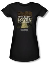 Warehouse 13 Shirt Juniors Mystery Loves Black Tee T-Shirt Warehouse 13 Shirt Juniors Mystery Loves Black Tee T-Shirt