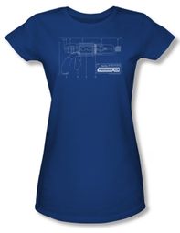 Warehouse 13 Shirt Juniors Tesla Gun Royal Blue Tee T-Shirt