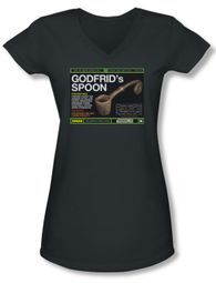 Warehouse 13 Shirt Juniors V Neck Godfrid Spoon Charcoal Tee Shirt