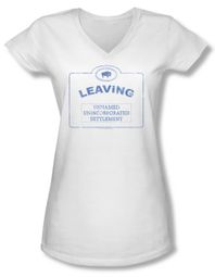 Warehouse 13 Shirt Juniors V Neck Now Leaving Univille White Tee Shirt