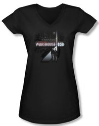 Warehouse 13 Shirt Juniors V Neck The Unknown Black Tee Shirt Warehouse 13 Shirt Juniors V Neck The Unknown Black Tee Shirt