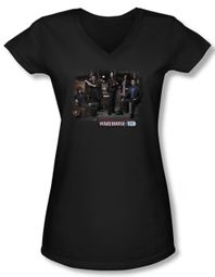 Warehouse 13 Shirt Juniors V Neck Warehouse Cast Black Tee Shirt