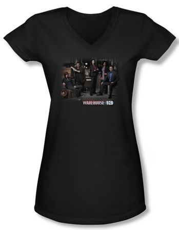 Warehouse 13 Shirt Juniors V Neck Warehouse Cast Black Tee Shirt