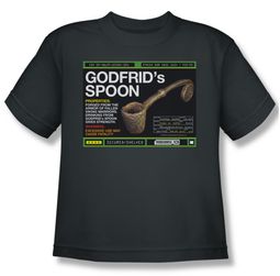 Warehouse 13 Shirt Kids Godfrid Spoon Charcoal Youth Tee T-Shirt