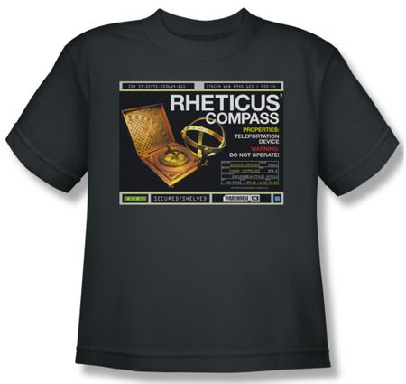 Warehouse 13 Shirt Kids Rheticus Compass Charcoal Youth Tee T-Shirt