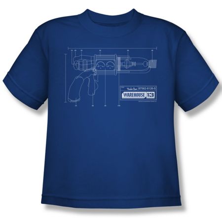 Warehouse 13 Shirt Kids Tesla Gun Royal Blue Youth Tee T-Shirt