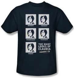 Warehouse 13 Shirt Many Looks Adult Navy Blue Tee T-Shirt Warehouse 13 Shirt Many Looks Adult Navy Blue Tee T-Shirt