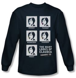 Warehouse 13 Shirt Many Looks Long Sleeve Navy Blue Tee T-Shirt Warehouse 13 Shirt Many Looks Long Sleeve Navy Blue Tee T-Shirt