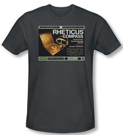 Warehouse 13 Shirt Rheticus Compass Adult Charcoal Tee T-Shirt