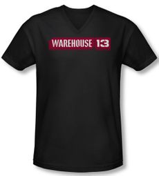 Warehouse 13 Shirt Slim Fit V Neck Logo Black Tee Shirt
