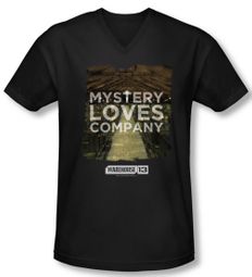 Warehouse 13 Shirt Slim Fit V Neck Mystery Loves Black Tee Shirt Warehouse 13 Shirt Slim Fit V Neck Mystery Loves Black Tee Shirt