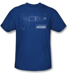 Warehouse 13 Shirt Tesla Gun Adult Royal Blue Tee T-Shirt