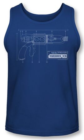 Warehouse 13 Tank Top Tesla Gun Royal Blue Tanktop